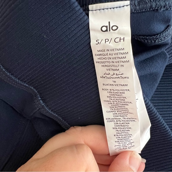 Alo Yoga Alosoft Head Start Legging Navy Blue High Waist Performance Wear Size S - Picture 9 of 10